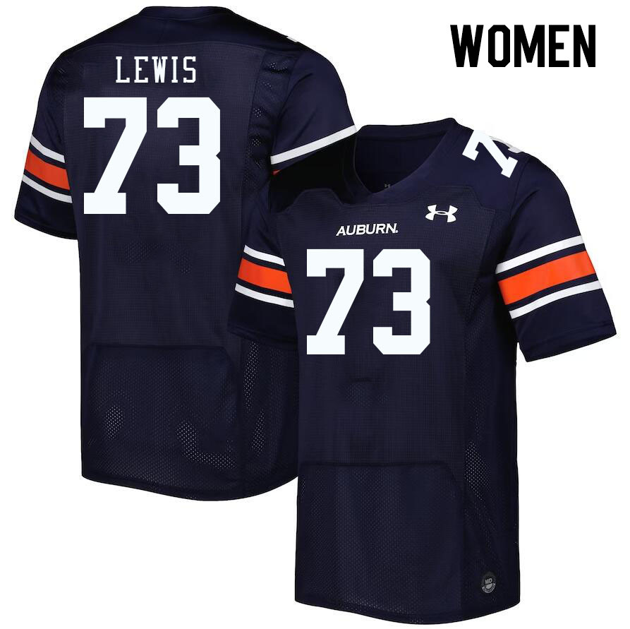 Women #73 Percy Lewis Auburn Tigers College Football Jerseys Stitched-Navy